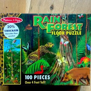 Melissa and Doug rainforest puzzle 100 pieces- floor puzzle 4 feet tall